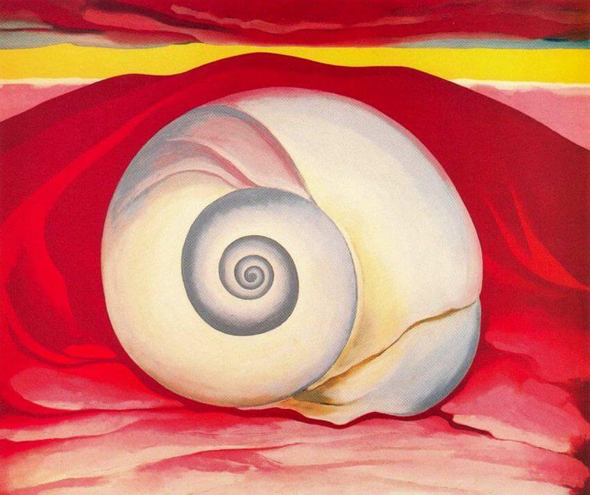 Red Hill And White Shell, 1938 by Georgia O'Keeffe