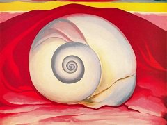 Red Hill and White Shell by Georgia O'Keeffe