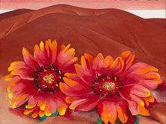 Red Hills with Flowers by Georgia O'Keeffe