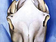 The Horse's Skull on Blue by Georgia O'Keeffe