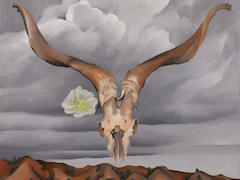 Ram's Head with Hollyhock by Georgia O'Keeffe